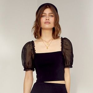 ARITZIA Wilfred Sheer Puff Sleeves > size: S > color: Black > Like New